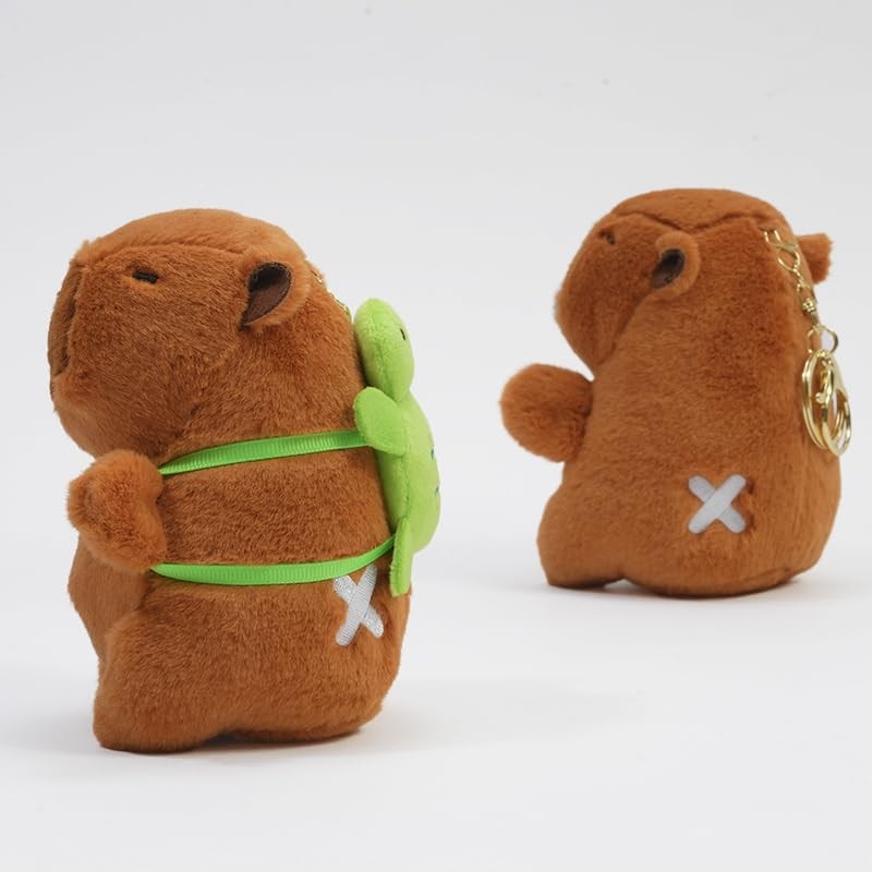 Clearstone Capybara Plush Keychain Chabimaru Turtle with Music, 7.3 inches