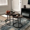 aboxoo Coffee Table Nesting Side Round Set of 2 End