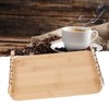 Bamboo Serving Tray with 2 Handle Eco Friendly Multipurpose Rectangular