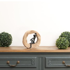 Moritz Sculpture I Woman Posing I 19.5 x 8 x 14.5 cm I Wooden Decoration I Sculpture Decoration I Modern I Living Room I Made of Wood I Wooden Sculpture