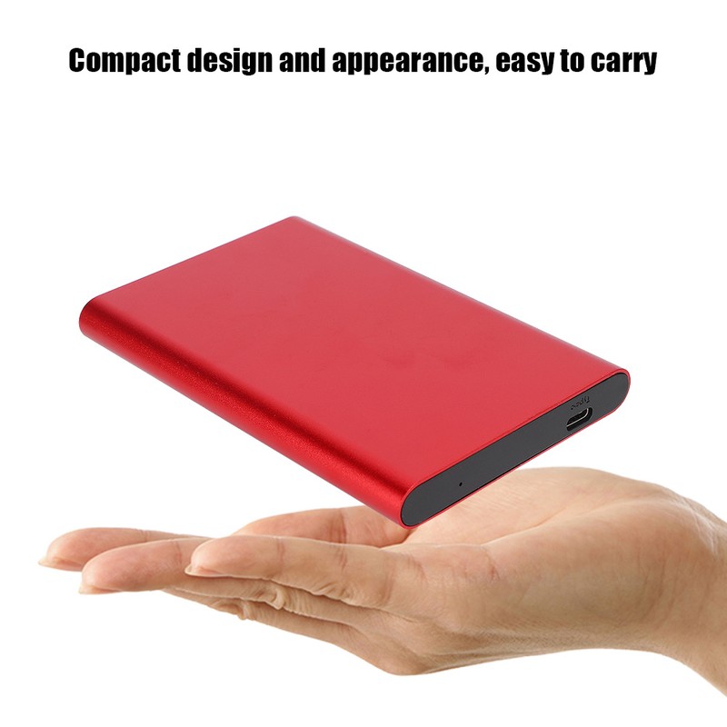 TYPE C Mobile Hard Disk External Red Metal Case for