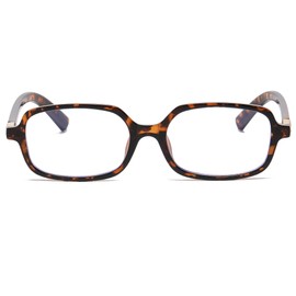 Long Keeper Anti Blue Light Glasses Women Retro 90s Rectangle Blue Light Blocking Glasses Narrow Square Anti Glare Eyewear (Brown Leopard)