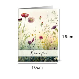 Bear and Bee 12, 24 or 48 Thank You Cards with Bright Watercolour Wildflowers on the Front Multipack with Envelopes Fully Recyclable and Eco Friendly (12 Cards with Envelopes)