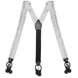 tiemart Pattern Design Suspenders (Soft Gray Henry Grain)