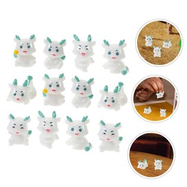 TOYANDONA Niedliche kleine Mikro-Landschaft, Heim-Desktop-Ornamente, Jahr des Drachen, Kunstharz-Ornamente, Mini-Eidechse, Dekofigur, Drache, Drache, für 12 Stück