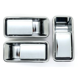 LatchWell NEW Chrome Outside Exterior Door Handle 3PC Set For 87-06 JEEP YJ TJ Half Doors