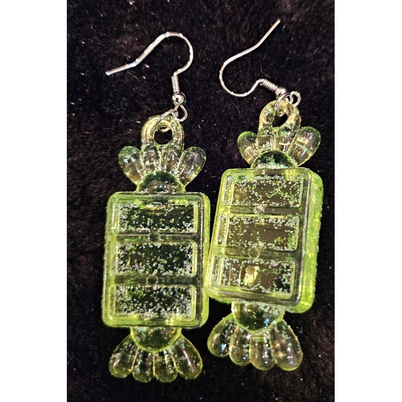 HARD ROCK CANDY GLITTER EARRINGS SWEET LOLLIPOP HANDMADE CHOOSE 1