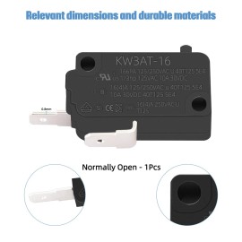 Bxizxd KW3AT-16 Microwave Oven Door Switch 16A 125/250V Door Interloc for KW3A, KW3A...