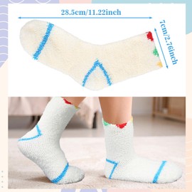 3 Pairs Aloe Socks Moisturizing Socks Overnight for Dry Cracked Feet, Cute Fuzzy Aloe Infused Sock Spa Sock for Christmas Women, Non Slip Coral Fleece for Softening, Care After Pedicure