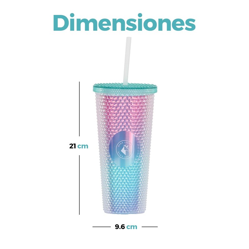 Vaso de Plástico Reusable con Doble Pared 710 ml Brillante