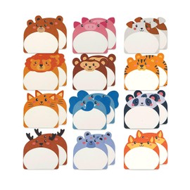 KGDUYC Pack of 12 Sticky Notes - Small Sticky Notes Children, Sticky Notes Sticky Notes, Kawaii School Supplies, Notepad Small, Animal-shaped Sticky Note Pad Ideal for Office, Students, Party Bags