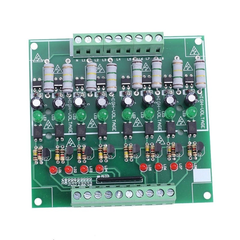 AC 110V 220V 8 Channel Optocoupler Insulation Module, NPN Low