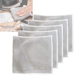 INOMAK Multifunctional Non-Scratch Wire Dishcloth, Multipurpose Non-Scratch Scrubbing Wire Dishwashing Rags, Non Scratch Scrubbing Pads (5PCS)