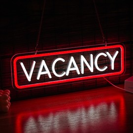 Noasktt Vacancy Neon Sign, Neon Sign For Business Hotel Hostel Sign Room Vacancy Sign Wall Decor Artled Bar Sign Backdrop Lights Led Business Signs Creative Neon Lights Signs Usb Powered