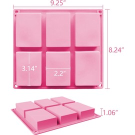 OBSGUMU 3 Pack Silicone Soap Molds, 6 Cavities Flower Making Mold, Included Rectangle Shape Supplies, Perfect for Handmade Soaps, Homemade Chocolate