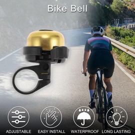 TUCKBOLD MTB Mountain Bike Road Bike Bicycle Trigger Bell 75 dB Retro Crisp Ringing Loud Sound Horn Adjustable Bicycle Bell Gold Tone for Adults