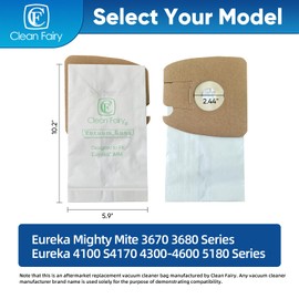 15Pack CF Clean Fairy Vacuum Cleaner Bags Compatible with Eureka Mighty Mite 3670 and 3680 Canister models Replacement for Eureka MM 60295A 60295B
