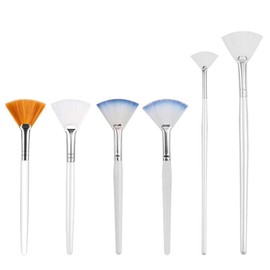 BZKSER Make-Up Brushes – 6 pcs Fan Brush, Make-Up Brush, Cosmetic Brush, Foundation Brush, Ideal for Creamy, Powdery or Liquid Foundation, Dense Synthetic Premium Brush Hair