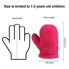 QKURT 2 Pairs of Kid's Ski Mittens,Winter Warm Mittens Thermal Mittens Snowboarding Mittens Fit for Age of 1~2 Years Old Girls Boys