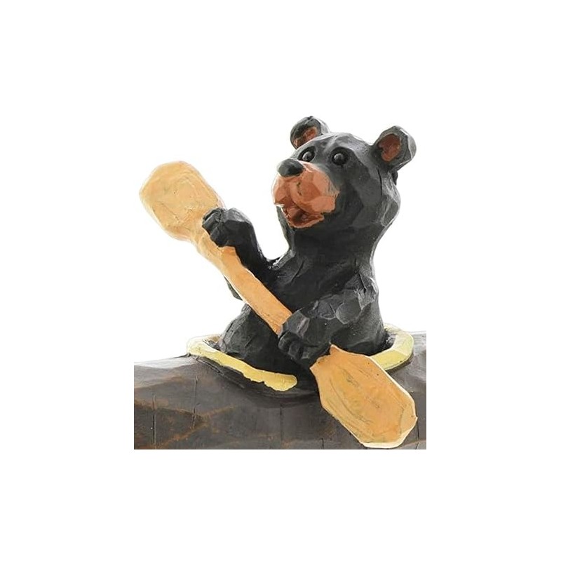 The Bridge Collection Canoeing & Kayaking Black Bear Figurines, Set