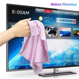 Cystal Clear Oversized Microfiber Cleaning Cloth 20" X 20" for TV Screens Lens Phone (Pink) - Light Blue