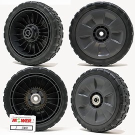 The Mower Shop HRR216 Complete Wheel Set (Includes Rear Set 42710-VL0-T00ZA and Front Set 44710-VL0-T00ZA) for Serial Numbers MZCG-1140001 and Higher