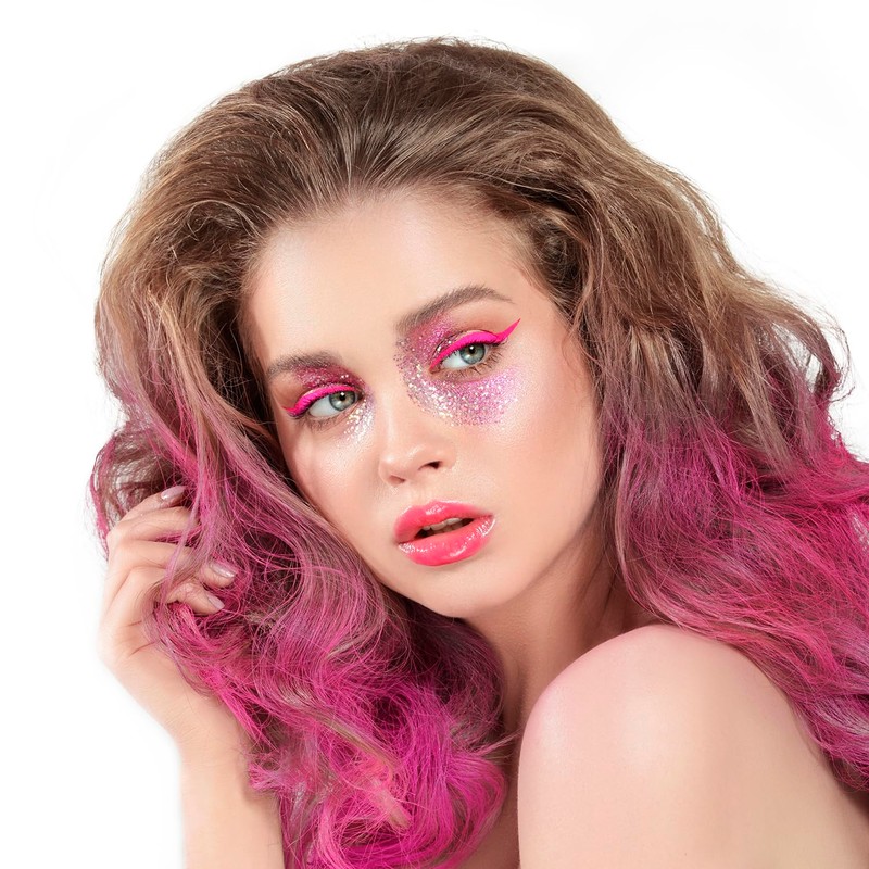 Stargazer Chunky Glitter Shaker, UV Orange. Cosmetic glitter for use