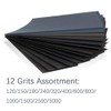 HSYMQ 24PCS Sand Paper Variety Pack Sandpaper 12 Grits Assorted