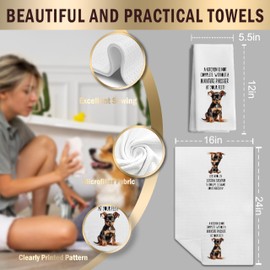 LUKIPOM Min Pin Gifts Kitchen Towels,Dog Kitchen Towels, Dog Gifts for Women，16x24 Inches