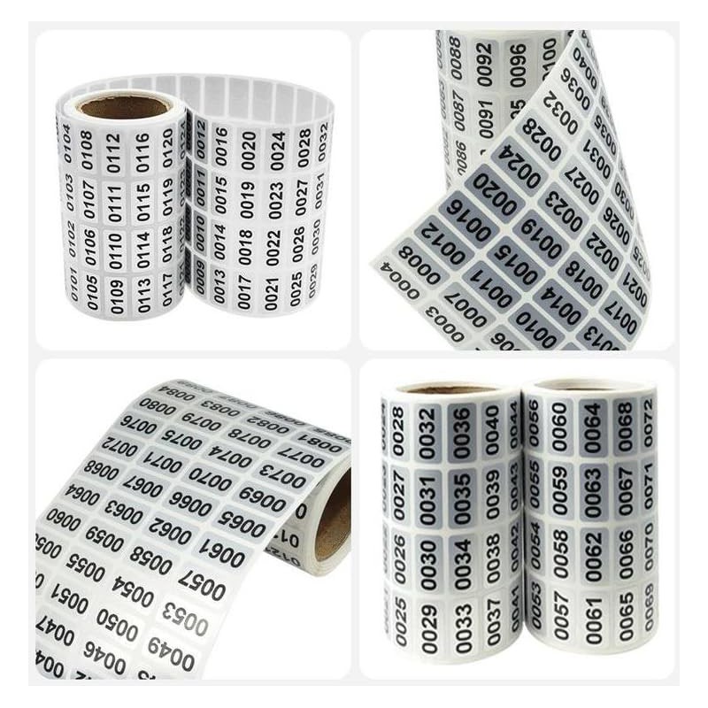 Dzxin Number Stickers,0001 to 2000 Consecutive Number Label Stickers Waterproof