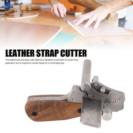 Craftool Leather Belt Cutter 304 Stainless Steel Adjustable 2 Blades 10-60mm Manual Leather Cutting Tool with Metric Imperial Scale Leather Strip Cutter