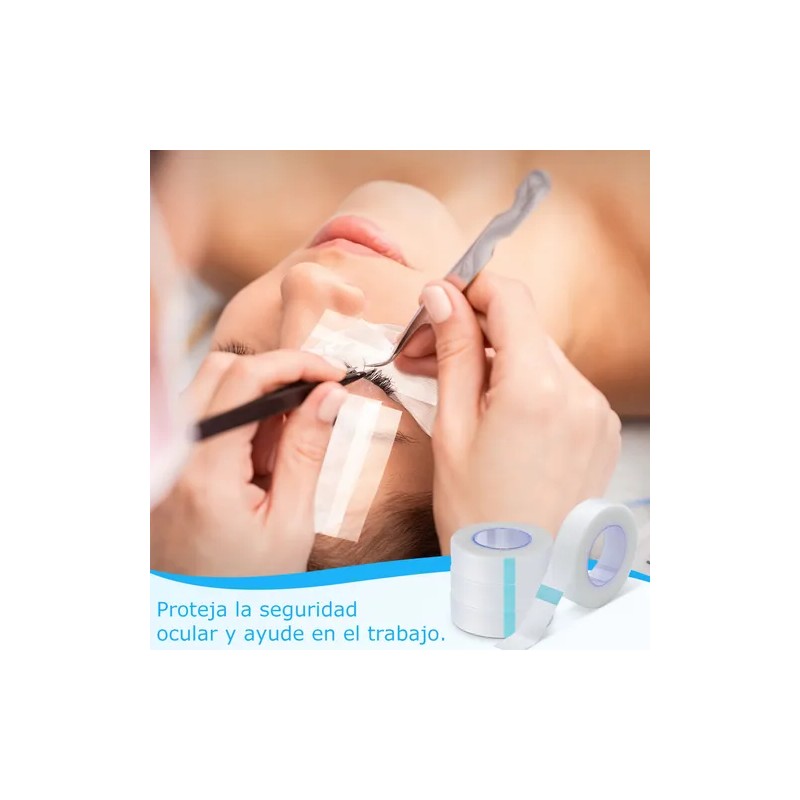 12 Cintas Extension Pestañas Micropore Transpirable Blanco