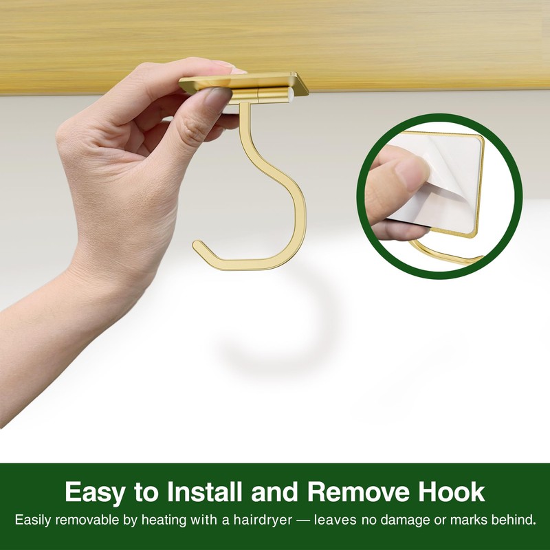 bussdis Banana Hook Under Cabinet - Adhesive Banana Hanger Under