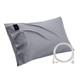Grounding Pillowcase Grounding Pillow Case, 20"x36" Grounding Pillowcases King Size with 15ft Grounding Cord for Better Sleep Improve Energy, Grey