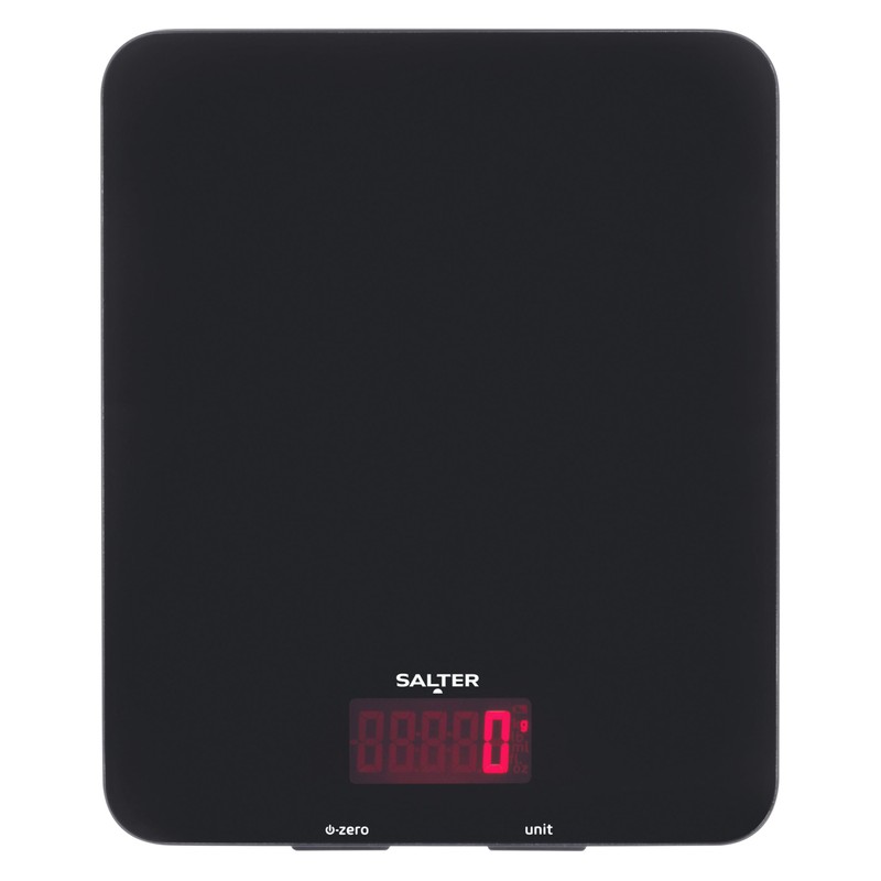 Salter Glass Electronic Digital Kitchen Scale, Black, 10 Kg Capacity