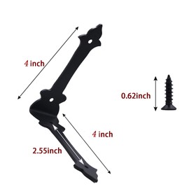 4 Inch Corner Protector Furniture Edge Corner Guards Corner Bracket Metal Embellishments with Wood Decorative Metal Rustic Hardware for Home Edge Corner Hardware Accessories (Black 4 Pack)