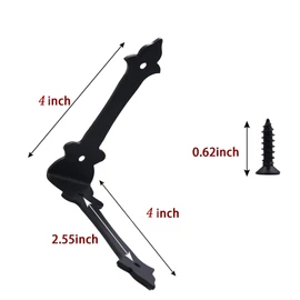 4 Inch Corner Protector Furniture Edge Corner Guards Corner Bracket Metal Embellishments with Wood Decorative Metal Rustic Hardware for Home Edge Corner Hardware Accessories (Black 4 Pack)