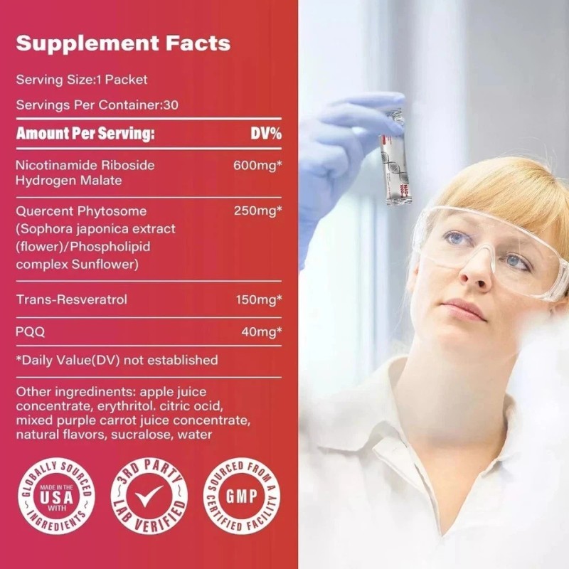ZOOONE NR1000 NAD+ Drink Mix - Berry Flavor, Energy &