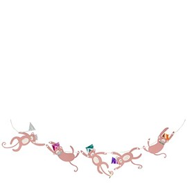 Meri Meri Monkey Garland Birthday Card (Pack of 1)