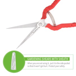 TOOLTENG Extra Long Stainless Steel pruners Bonsai Plant Trimming Scissors for thorny roses plant Flowers Harvesting Herbs Fruits or Vegetables prune corners dense areas Garden shears with sheath