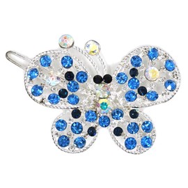 Teri's Boutique Cute Butterfly Rhinestone Pretty Women Hair Accessory Hair Pins Hair Clips (Blue)