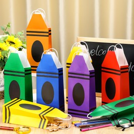 Yeyeplum 24 Pcs Graduation Crayon Gift Bags Candy Bags with Handle Graduation Party Favors Back to School Goodie Bag for Teacher Birthday