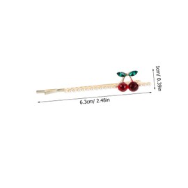 IWOWHERO Chic Cherry Rhinestone Hairpin Artificial Fruit Shape Barrette Elegant Headband for Women
