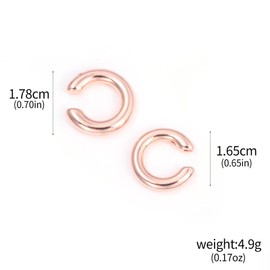 Minimalist Huggie Ear Cuffs Earrings Non Piercing - Clip on Cartilage Wrap Tubular Open Hoop Fake Earrings - Dainty Statement Earring Pair Trendy Jewelry Gift for Women Men (Rose gold)