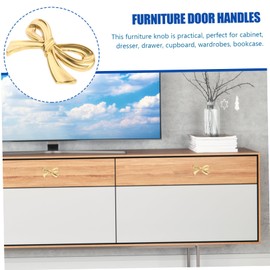 Operitacx 5 Stück Griff aus Messing Bügelknöpfe für Kommode Griffe für Küchenschränke Schrankknöpfe mit Schleifen Stichworte Form Retro -Schrankknöpfe Schubladenknopf aus Metall Metallgriff