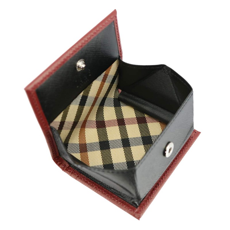 Ducks DP25560 Men's Coin Purse, Checkered Embossing, Genuine Leather, [01]