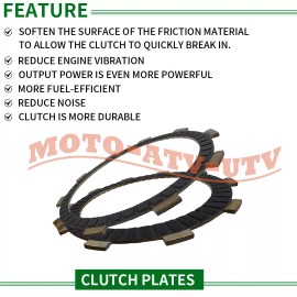 JINFANNIBI Clutch Friction Disc Plates Kit For Kawasaki Ninja 400 EX400 2018-24, Z400 19-22