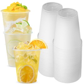Plastic Cups, Pack of 50 360 ml Disposable Cups, Reusable Drinking Cups for Parties, Birthdays, Weddings, Cold Hot Dr