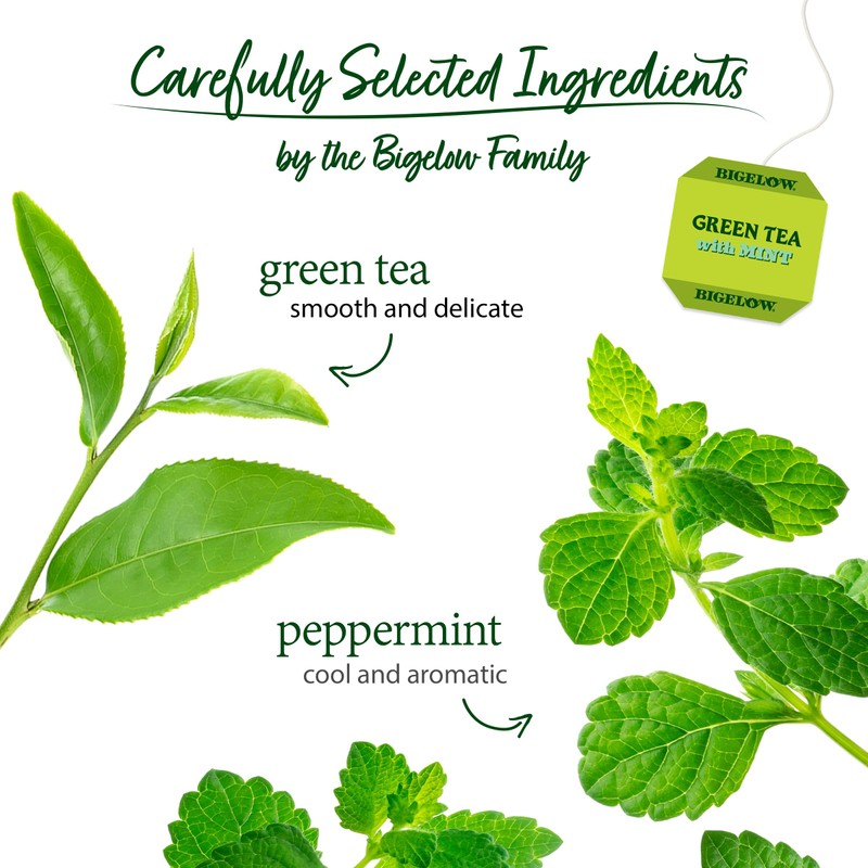 Bigelow Tea Green Tea with Mint, Caffeinated Tea with Green