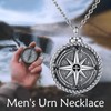 SHEAISRS Compass Necklace for Women Men 925 Sterling Silver Pendant